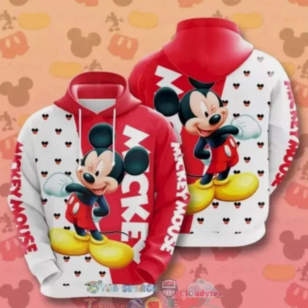 2026 ديزني ميكي ميني زائد المخملية البلوز الرجال والنساء حجم كبير بلوزات رياضية الخريف والشتاء الرياضة البلوز