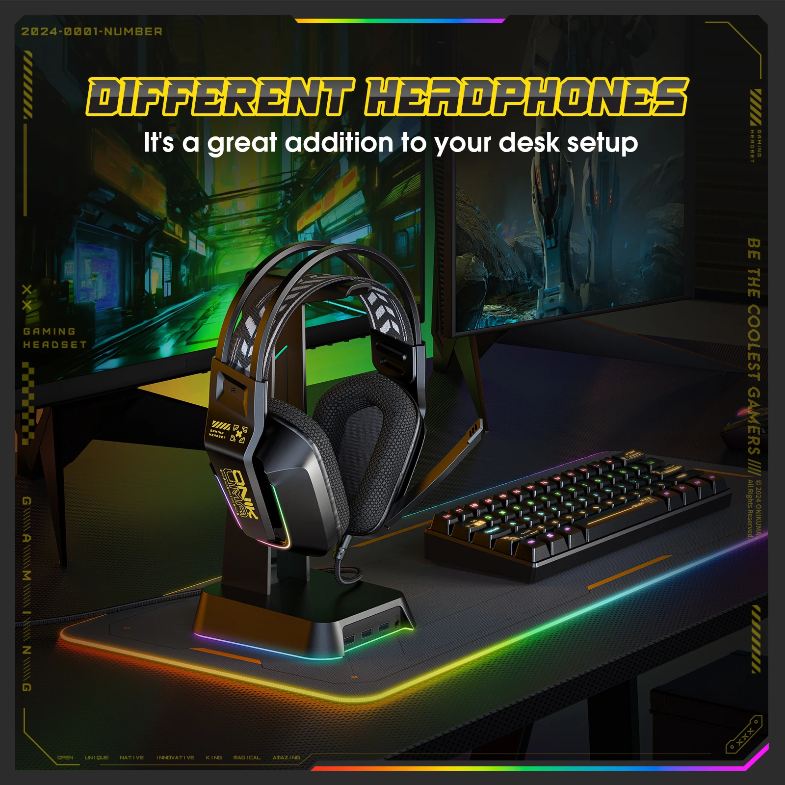 سماعة رأس سلكية للألعاب ، إضاءة ملونة RGB ، سماعات رأس فوق الأذن ، سماعة أذن خفيفة الوزن RGB #4