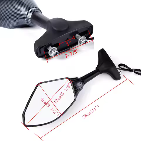 1 Pair Motorcycle LED Turn Signal Mirrors For HONDA CBR600RR 1000RR 500R SUZUKI SXR1000 Hayabusa SV650S GSXR600 GSXR750