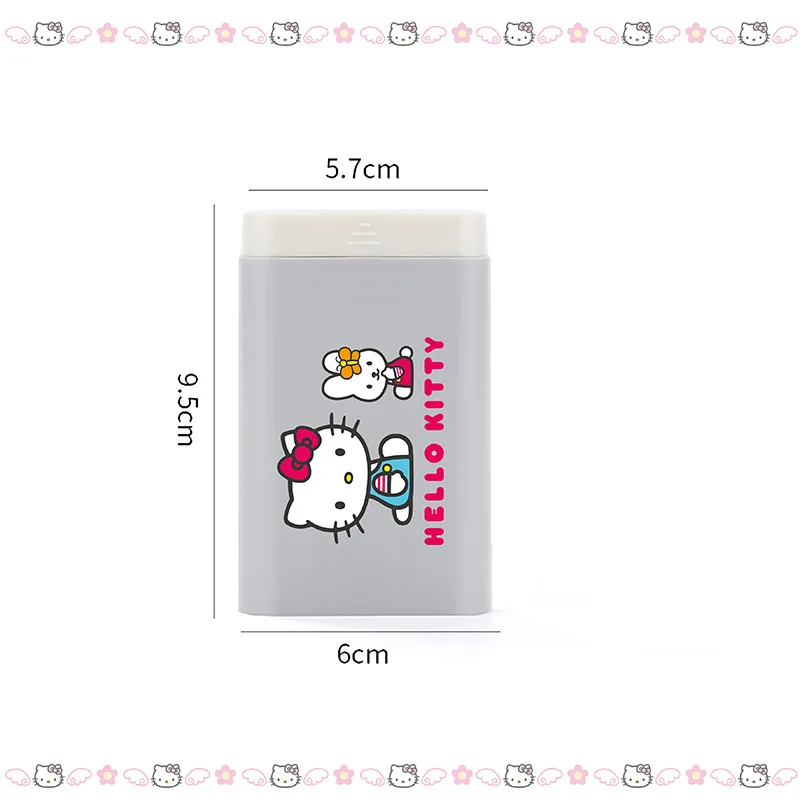 Hello Kitty Cute Mini Pill Organizer Moisture-Proof Pill Case Portable Medicine Holder Containers Travel Grid Sealed Storage Box