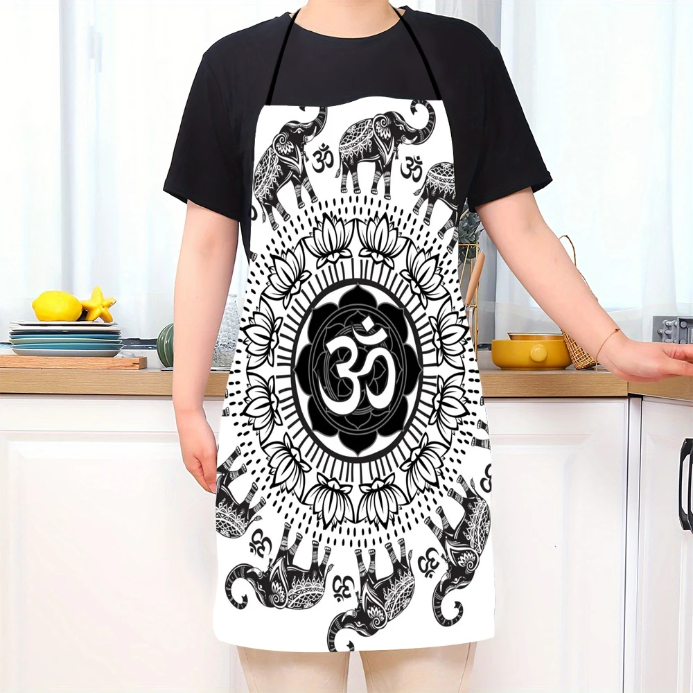 

Сложный фартук Мандала-С слонами-Векторным фартуком Аксессуары для выпечки Аксессуары для приготовления пищи Семейный ужин Вечеринка 5.23