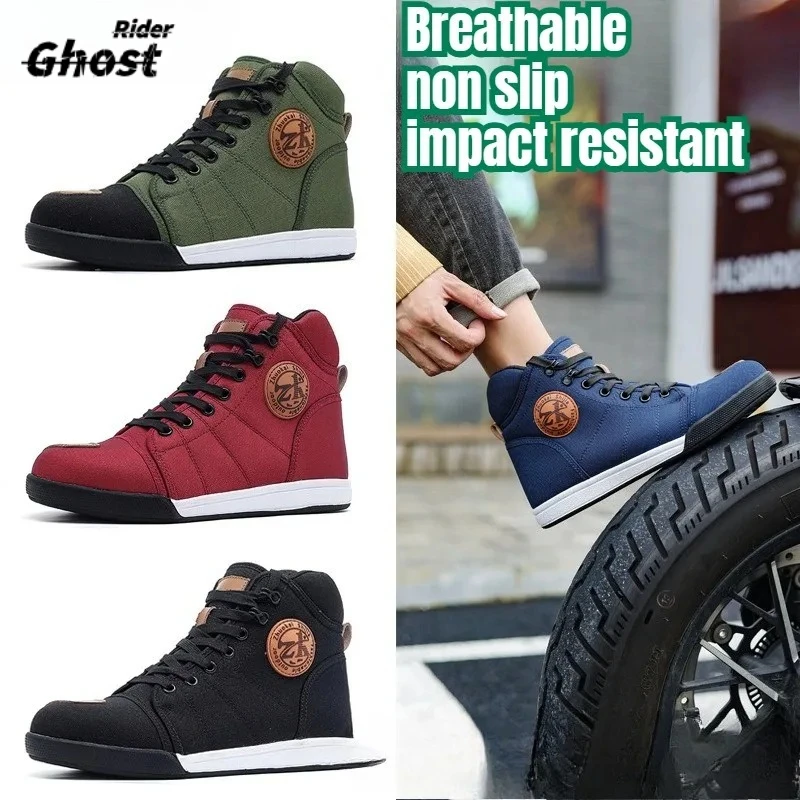 HOT Moto Shoes Men Riding Boots Casual Flat Shoes Anti-collision Toe Heel Protection Outdoor Cycling Motobike Sports Sneakers
