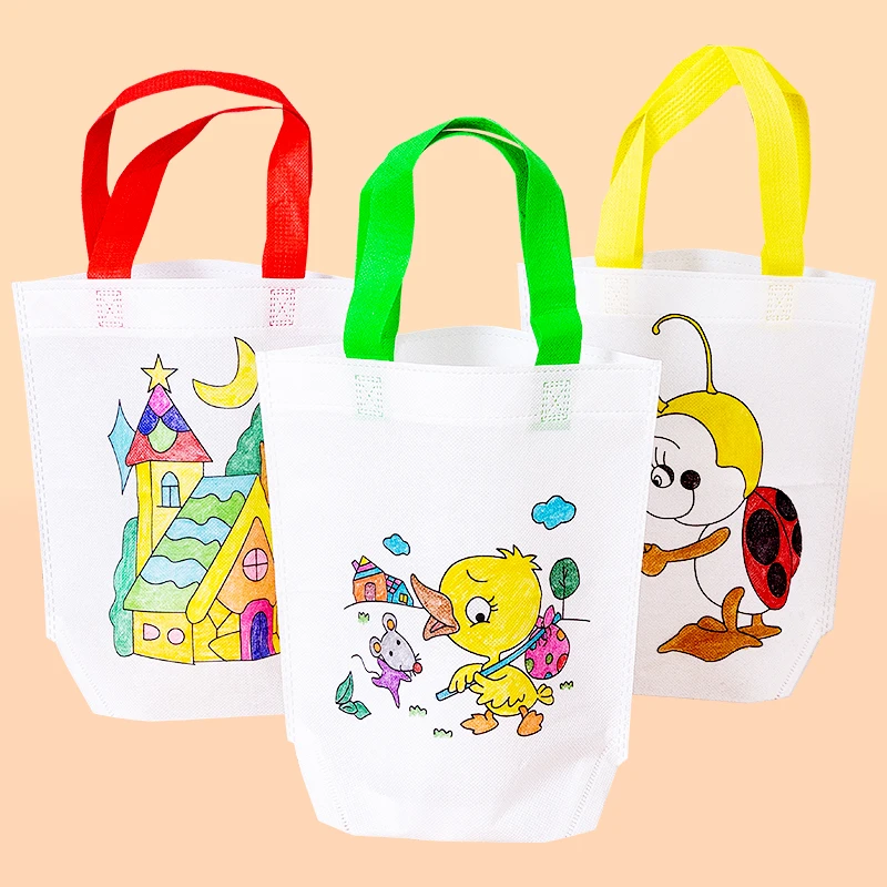 Graffiti Tasche Kinder Zeichnung Spielzeug Farbige Markierung Malerei Vlies Geschenk Tasche Handwerk Bunte Füllung Malerei DIY für Kind TMZ