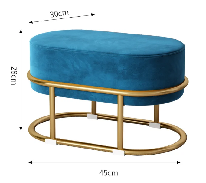 Fabric Nordic Living Room Craft Shoe Changing Stool  Oval Home Doorway Fitting Room Sofa Stool Internet Celebrity Rest Stool