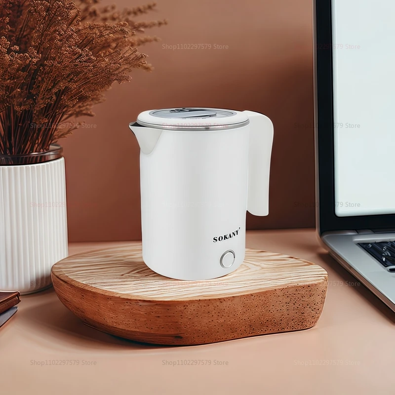 غلاية كهربائية محمولة من الفولاذ المقاوم للصدأ 500 مللي للشاي والقهوة وغلاية مياه للسفر تستخدم سخان المنزل الذكي وإبريق الشاي الكهربائي