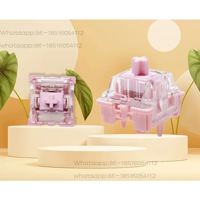 KTT Rose Switch Linear 63g 5pin MX Pink for Mechanical Keyboard Factory Lubed Pink PC PA POM