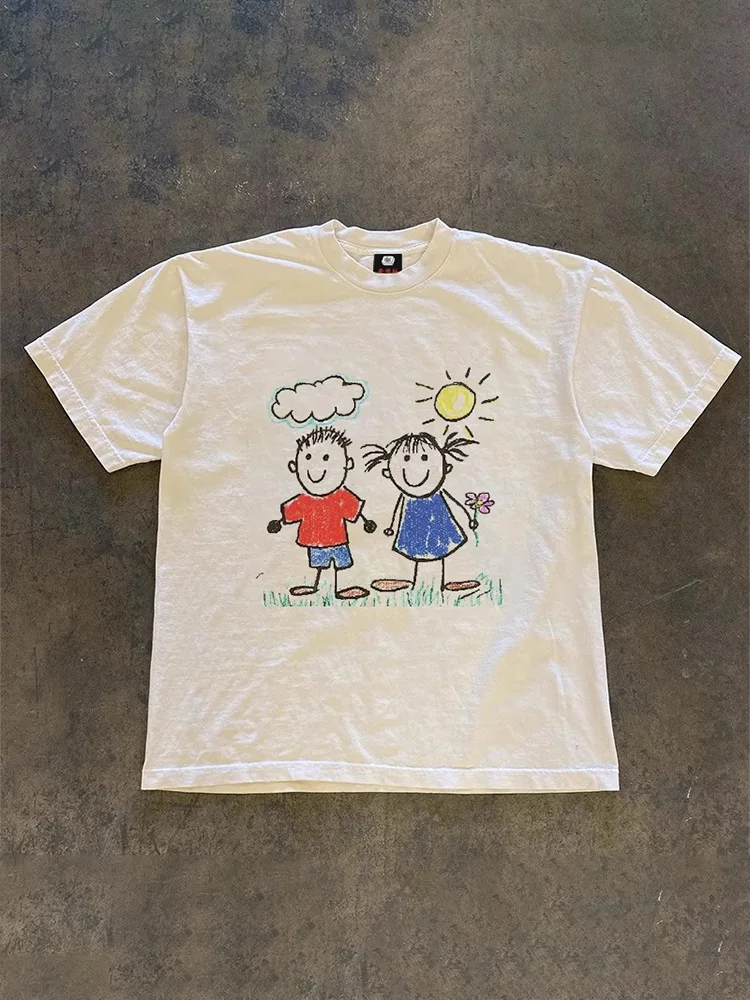 Loose Fit Cotton T-Shirt Short Sleeve Double Thread Pure Cotton Women's Casual Summer Top Quality Brand round Neck Tee