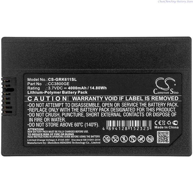 Batteria CC3800GE da 3,7 V 4000 mAh per GE Druck DPI 611, DPI 612, DPI 612 Flex, DPI611 DPI612 + TOOL