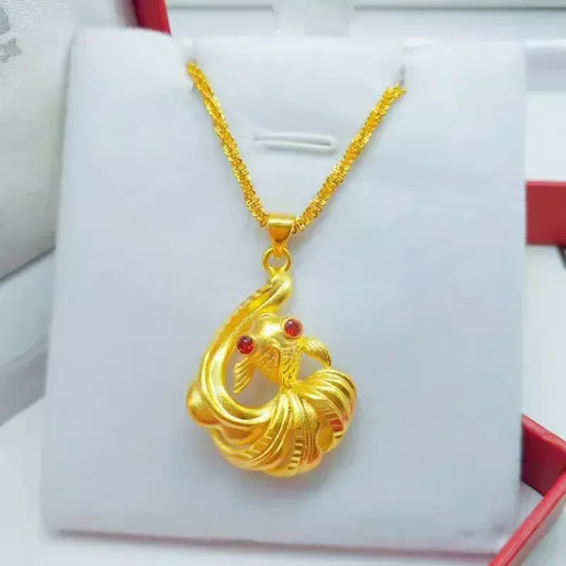 

Joeyero genuine 999 pure gold 24K necklace lucky necklace AU750 elegant clavicle water wave chain 45cm womens accessories