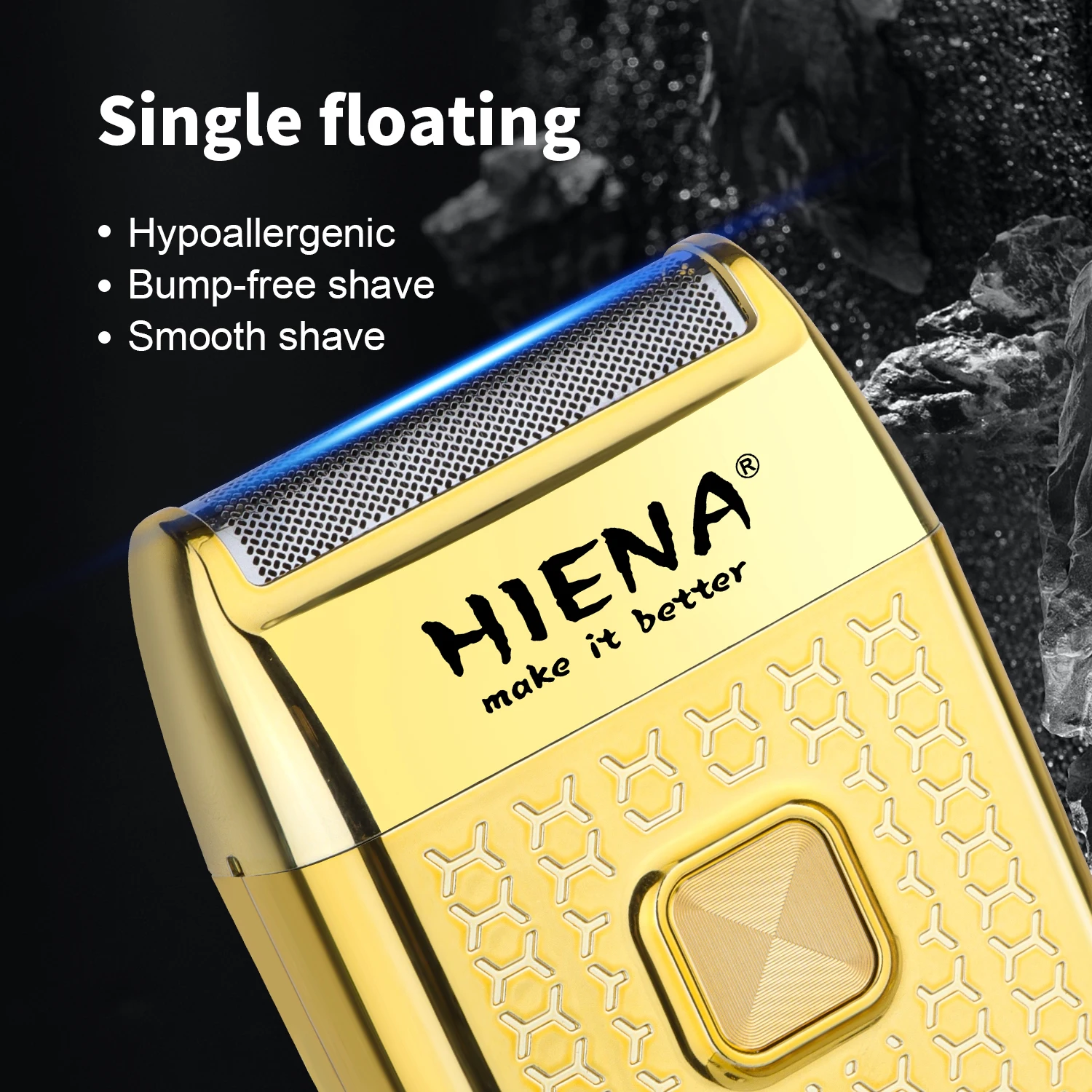 HIENA Electric Shaver Professional USB Rechargeable Men's Electric Shaver Leather Shell Waterproof Beard Trimmer Shaver