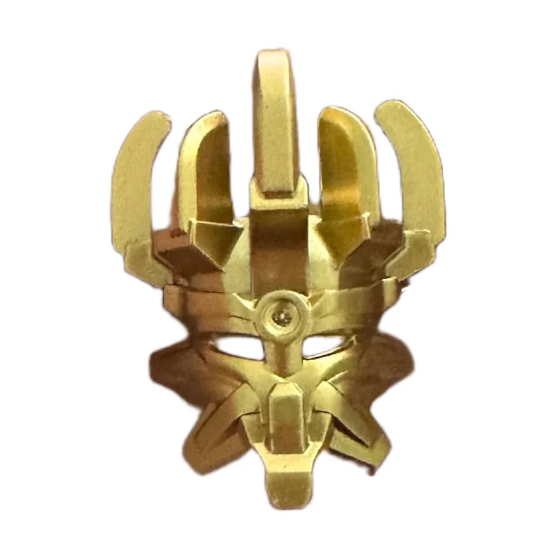 3pcs/Lot Bionicle Mask Parts Electroplated Gold Mask Headwear Building Blocks Toys Parts MOC Bricks 20477 24157 19077