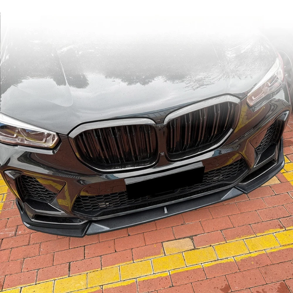 لسيارات BMW X5 M F95 2020-2023 الجبهة حافة مصد السيارة الفاصل المفسد لمعان أسود بولي Material المواد مباشرة صالح التصميم ترقية السيارة الملحقات #2