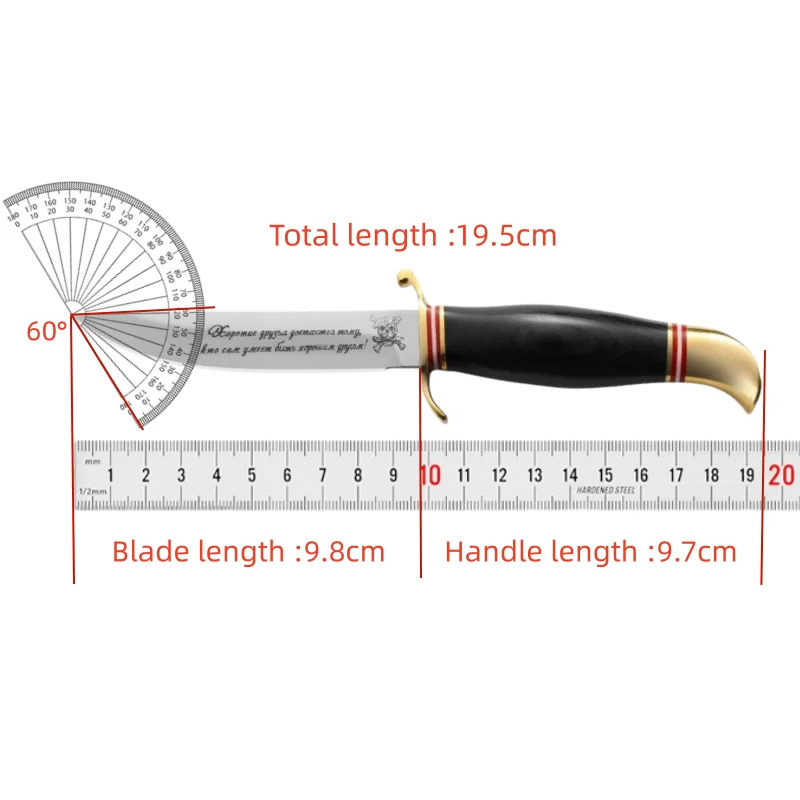 Rosyjska Czecha - Ręcznie robiony nóż do steków, ostre noże do krojenia mięsa do użytku domowego, nóż do przechowywania z mosiądzu i hebanu, ostre noże do owoców
