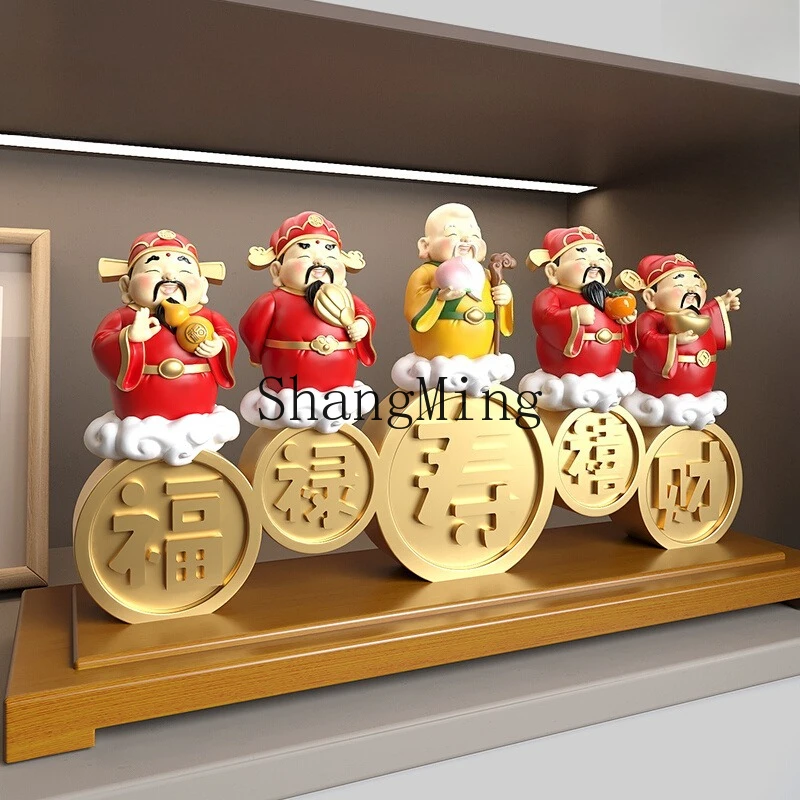 

LXY 5th Road God of Wealth Ornament Lucky National Style Living Room Entrance Front Desk Ornament Decoration