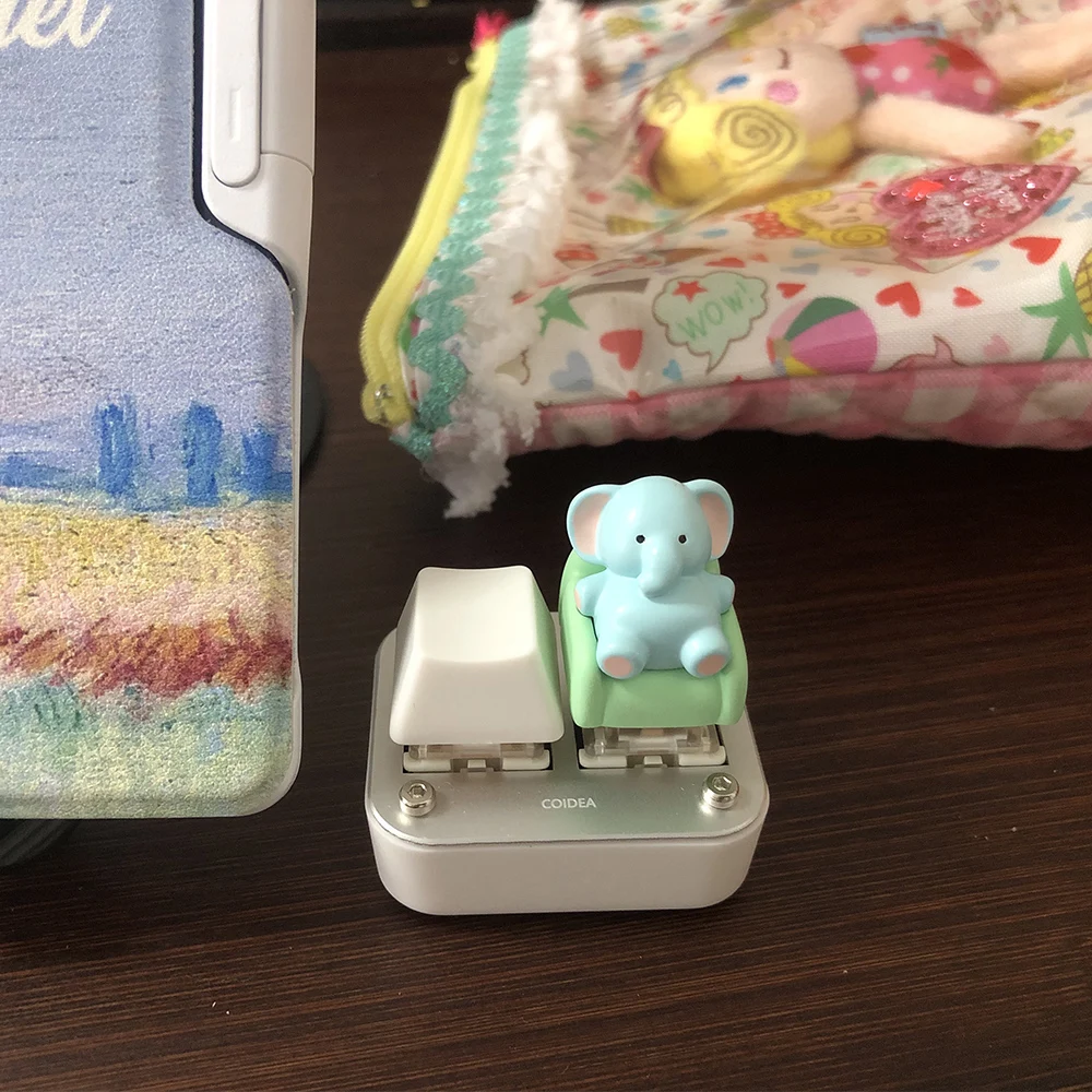 Cute Elephant Resin Keycaps Cross Switch Mechanical keyboard 21mm Height ESC Direction Arrow Keycap Custom Personalized Keycaps