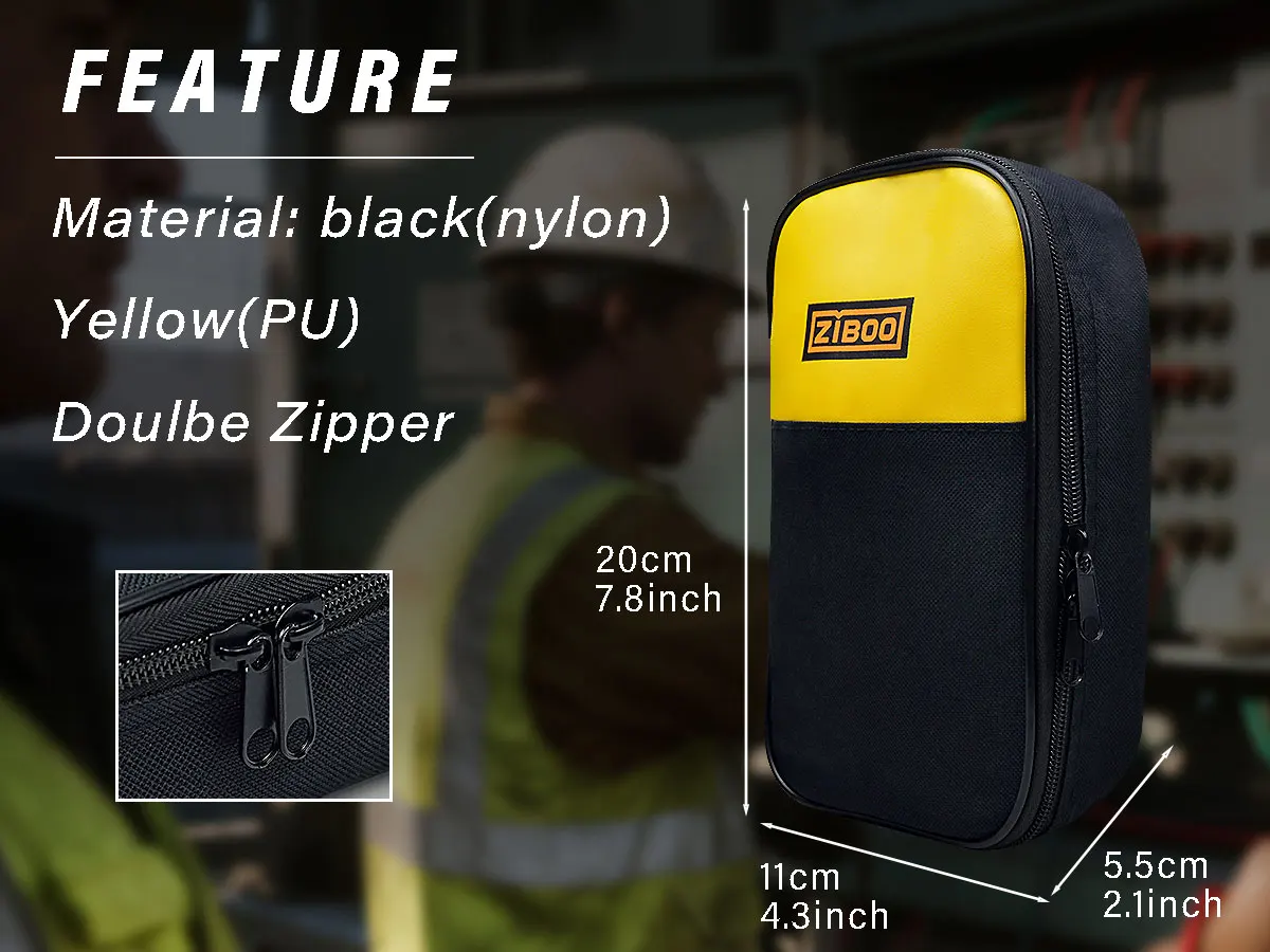 ZIBOO C25 C33 C35 Clamp Meter Soft Case;771 Soft Black Carrying;FC25 UT-B01 Original Canvas Multimeter Bag Carry Waterproof