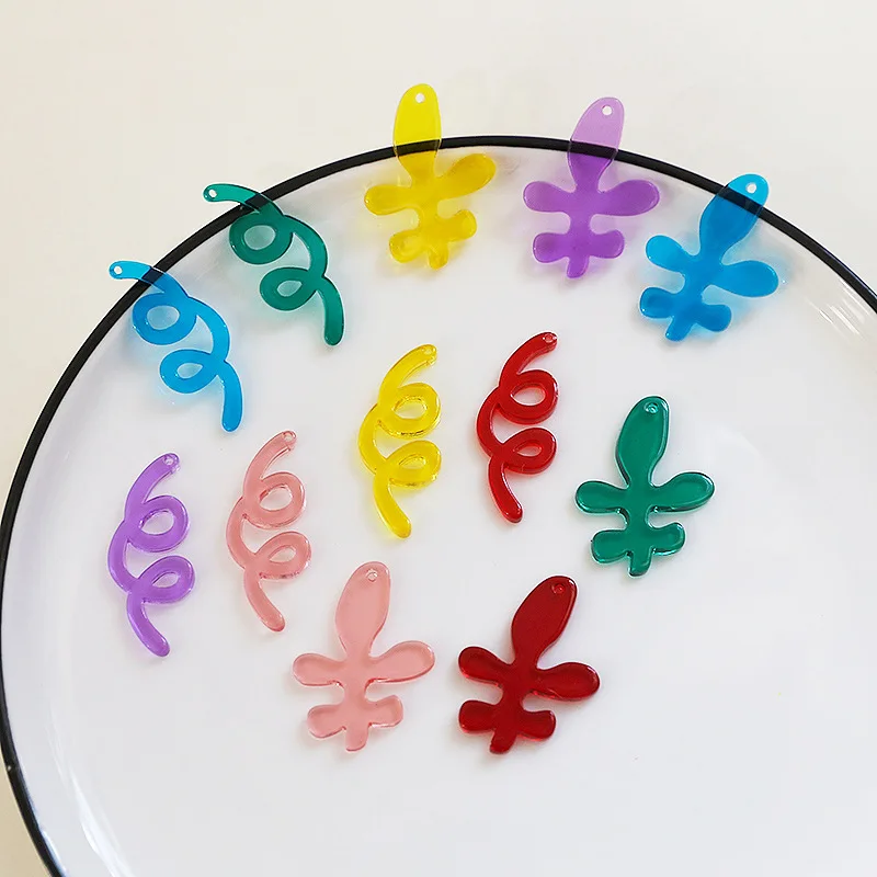 10pcs Transparent Acrylic Pendant Charms Flower Hollow Jewelry Pendant Diy Jewelry Making Findings Handmade Necklace Earrings