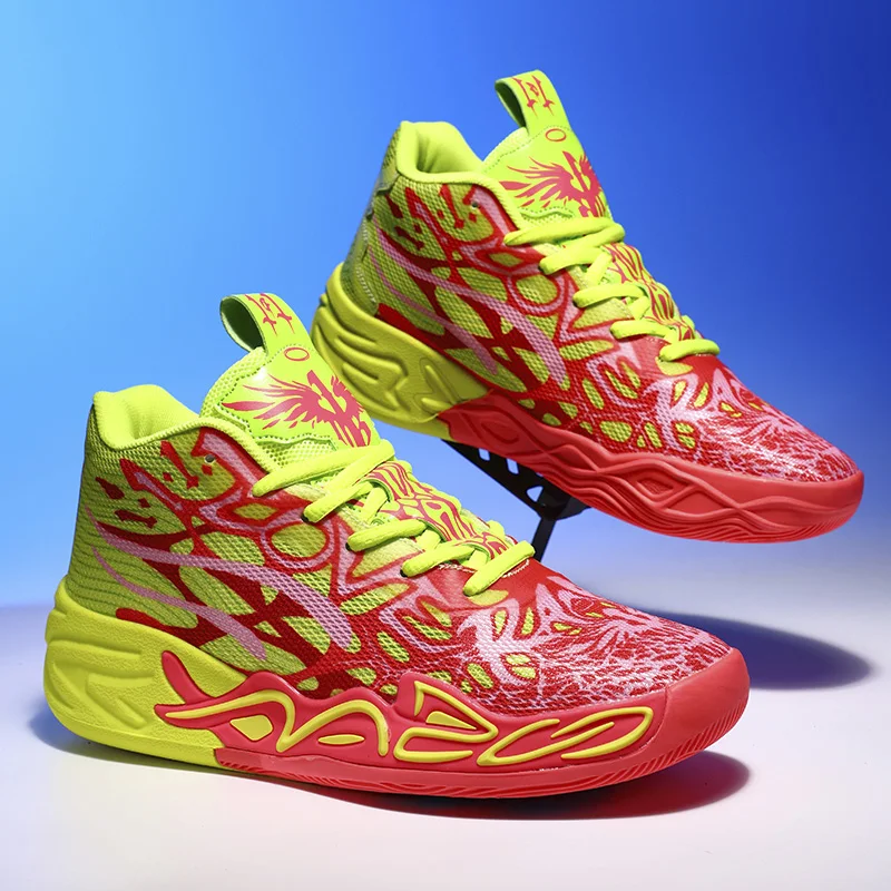 

Basketball Shoes for Men Soft Lightweight Training Field Anti Slip Shock-Absorbing Breathable Cofmortable High-top Sneaker Man