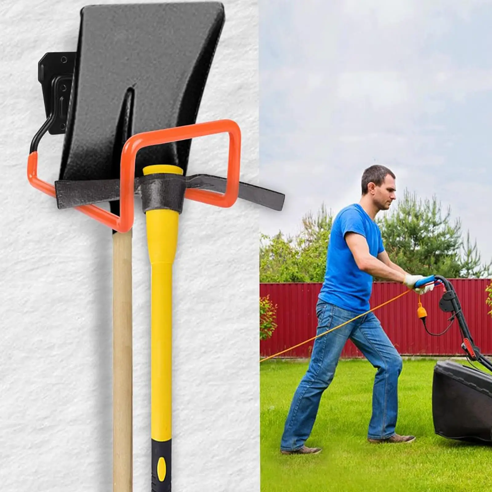 Garage Holder Heavy Duty Wall Tools Hanger Ladder Storage Hooks for Backyard Garden Workshop Shed Basement Wire Broom