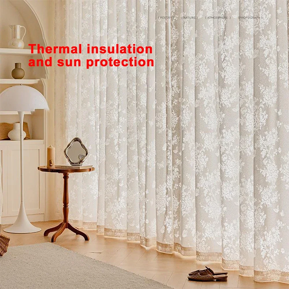 Thermal insulation and sun protection Butterflies Flowers Curtains for Living Room Decoration Window Curtains for Modern Tulle