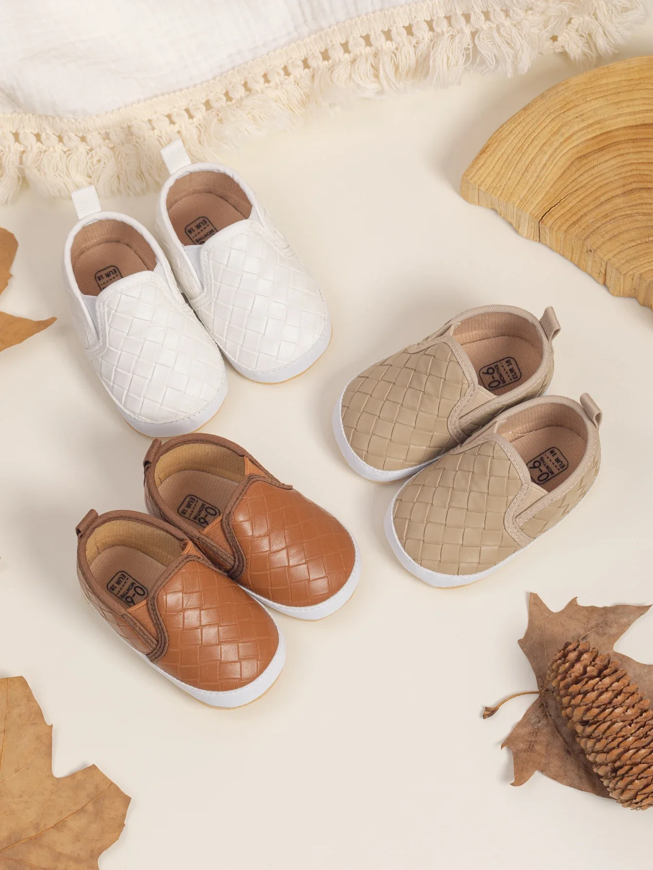 Chaussures décontractées classiques pour bébés garçons et filles, chaussures de marche pour tout-petits, cuir vintage, semelle souple non ald, 0 à 18 mois