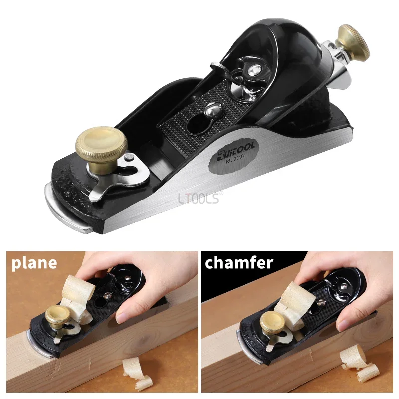 Hand Planer 6.38\'\' Adjustable Block Plane with 1-5/8 Inch Wide T10 Blade Flat Bottom Trimming Planer for Woodworking Trimming