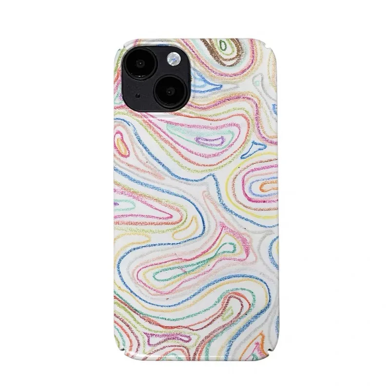 

Colorful Crayon Graffiti Art Phone Case for IPHONE 17 Air 16E 15 PROMAX 14 Plus 13 12 MINI 11 PRO 16Plus XR Acrylic Phone Cover