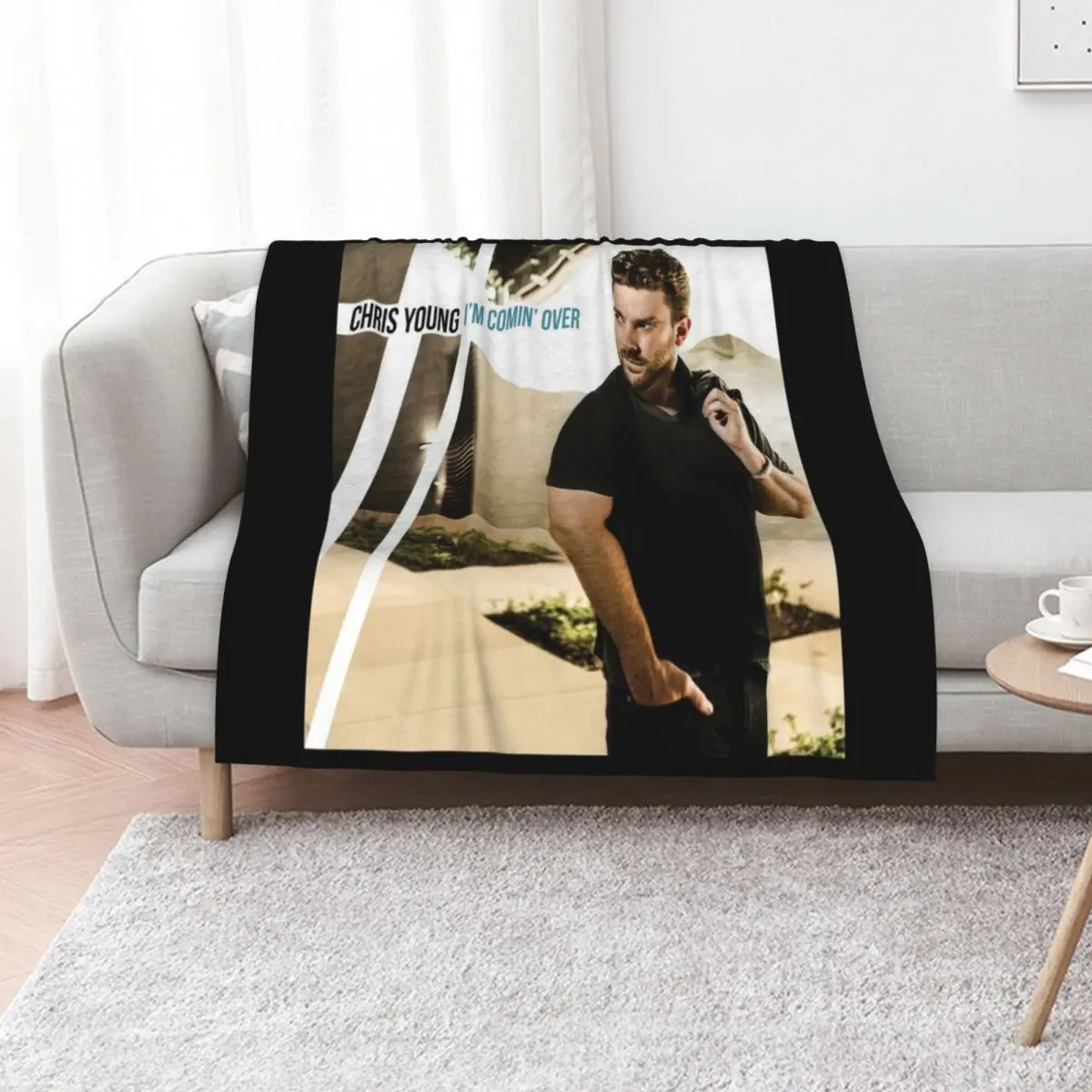 Chris Young im comin over Throw Blanket Fuzzy Plush Throw Blanket for Sofa Chair