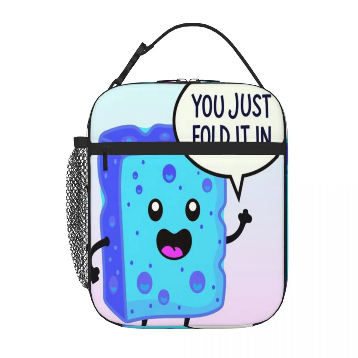 Hot Sale You Just Fold It In! - Cute Blue Cheese Foldable Design Thermal Lunch Bag Outdoor Sports Meal Bag