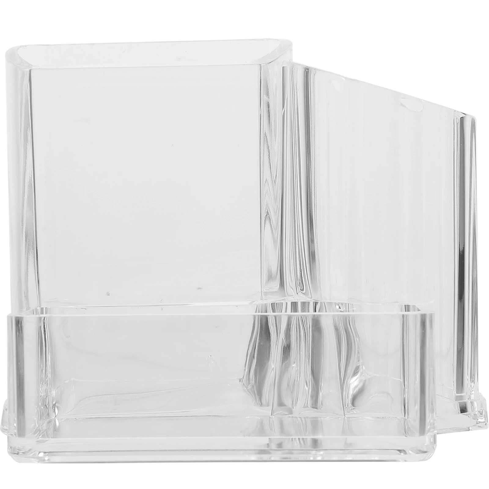 Makeup Brush Storage Box Clear Acrylic Pen Cup Desktop Organizer Tools Holder Transparent Stationery Container For Pens Pencils