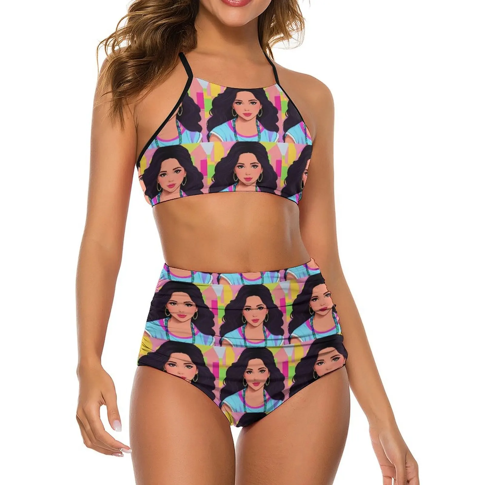 

Character Avatars Bikini Swimsuit Sexy Beautiful Woman High Waist Bikini Set 2 Piece Swimwear Design Bathing Suit Sport Biquinis