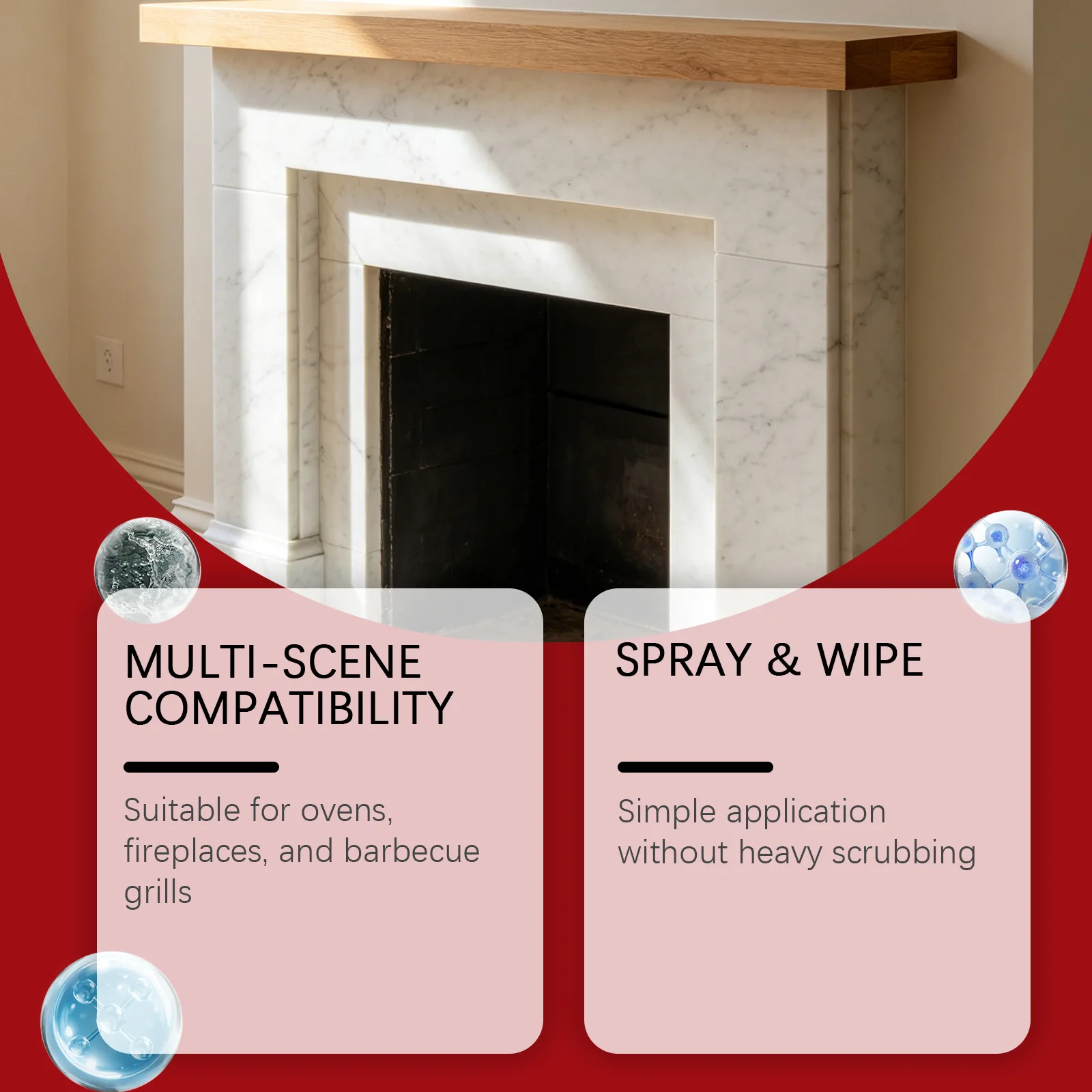 Fireplace Cleaner Powerful Soot Remover Deep Cleaning Liquid for Indoor Heating Brick Metal Walls Home Maintenance Tool