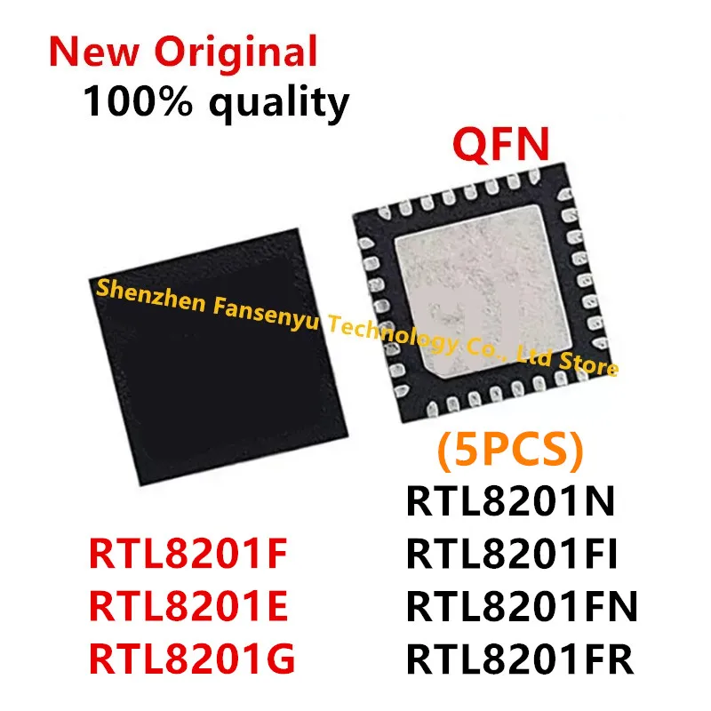 (5piece)100% New RTL8201F RTL8201E RTL8201G RTL8201FI RTL8201FN RTL8201FR RTL8201N -VB-CG -CG QFN Chipset