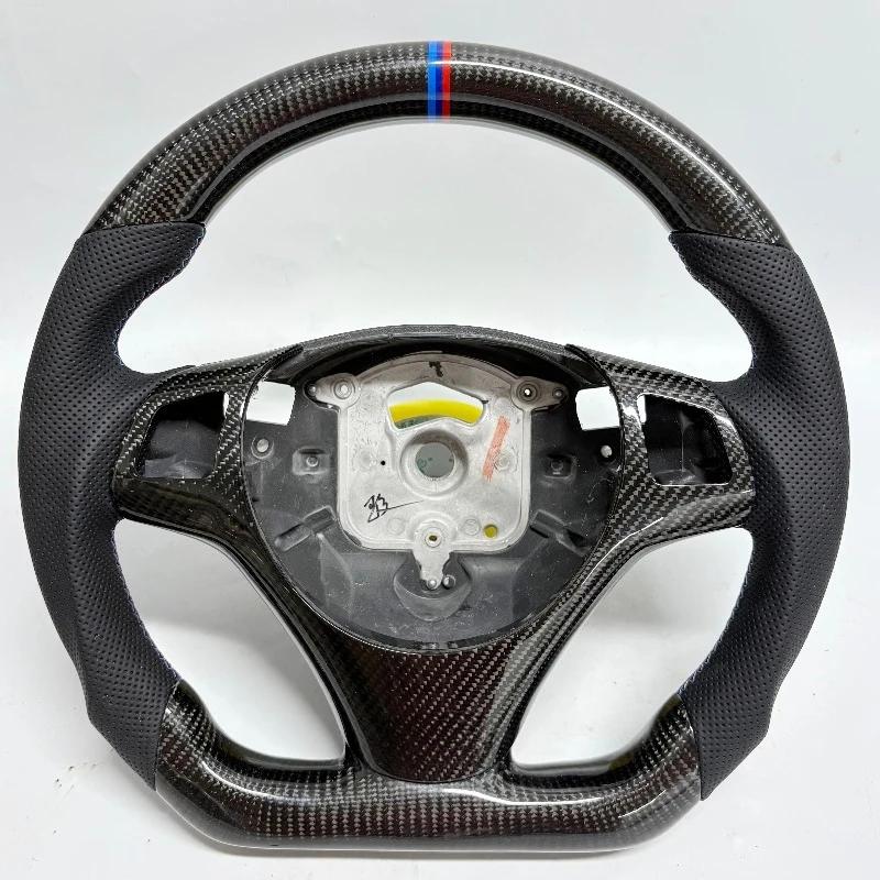 Forged Carbon Fiber Flat Bottom Racing Steering Wheel, Heated Function, Fits for Chassis E90 E92 E93 E60 M3