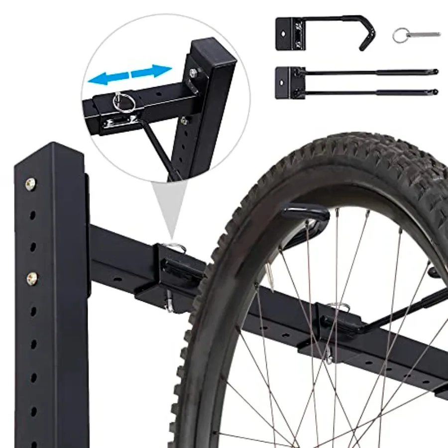 ชั้นวางจักรยานสำหรับโรงรถ ชั้นวางจักรยานแบบตั้งพื้น รองรับจักรยานได้สูงสุด 5 คัน ชั้นวางจักรยานเหล็กแข็งแรงทนทานสำหรับโรงรถและบ้าน