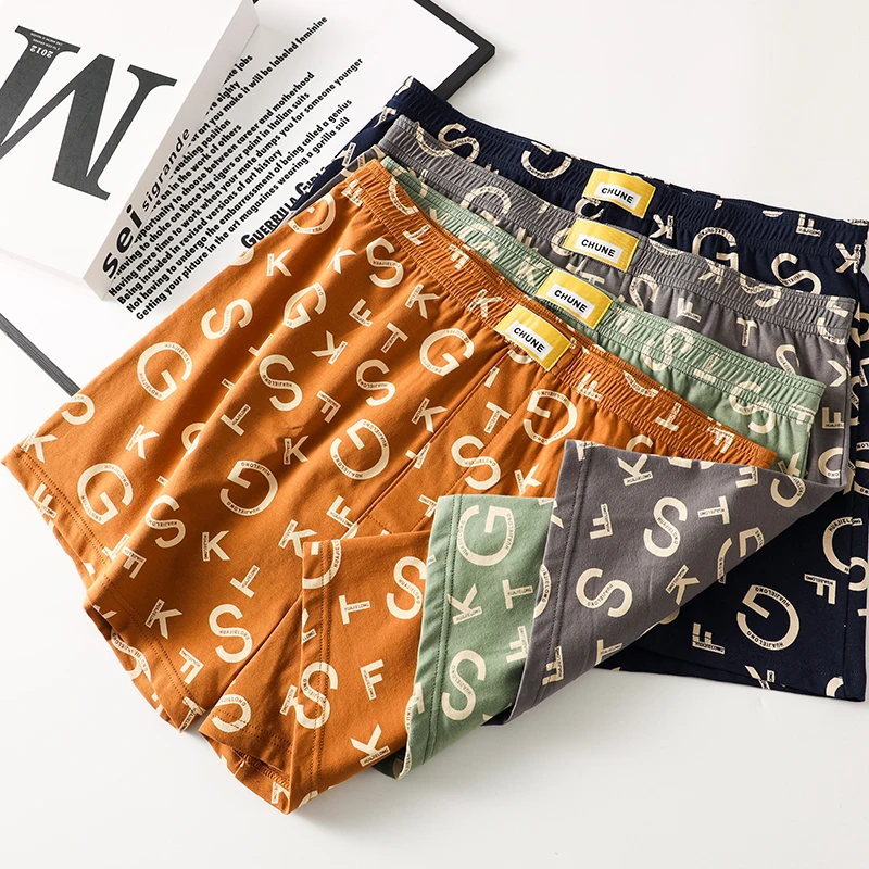 3-pack men's underwear men's boxers youth sports shorts breathable pure cotton loose boxer briefs personality men's  briefs