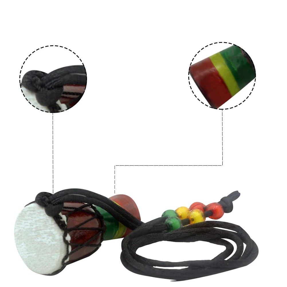 

Handcrafted Wood Instrument Kids Gift Rhythm African Drum African Hand Drum Necklace Mini Desktop Gift Musical