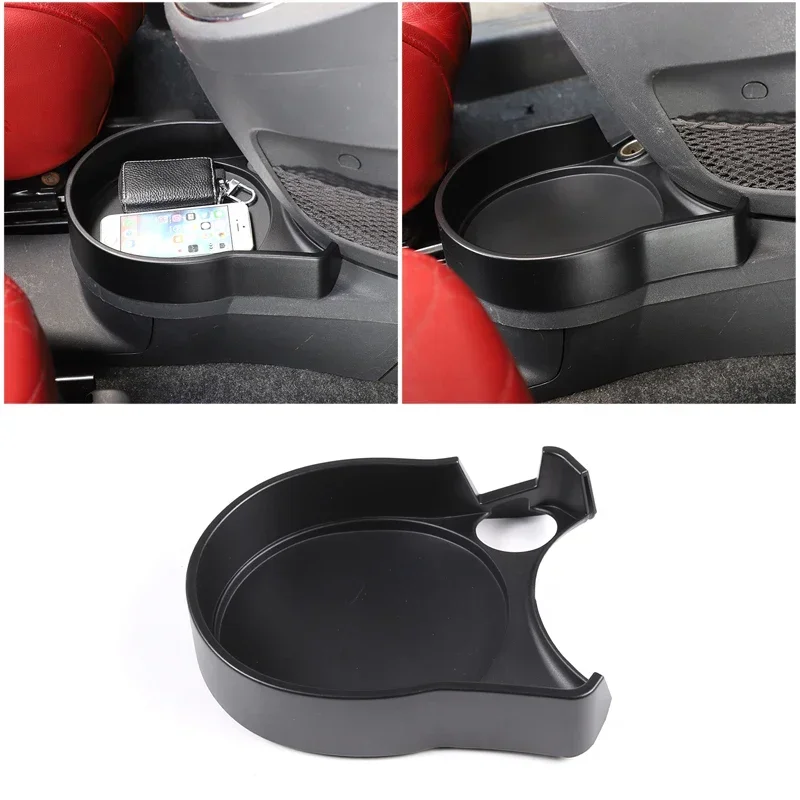 

Car Center Control Cup Holder Storage Box ABS Black Organizer Interior Accessories for Fiat 500 2007 - 2015 Car Accessories