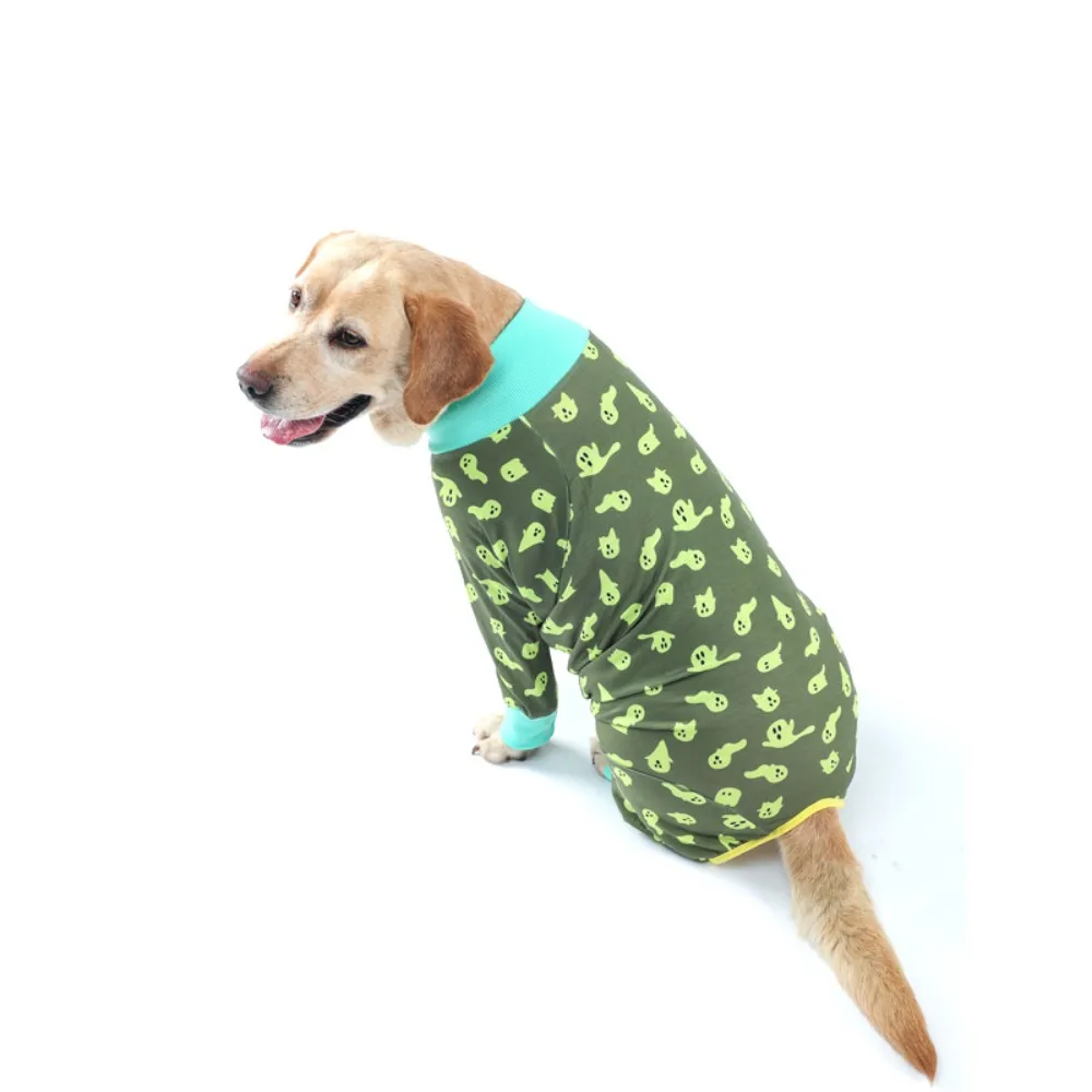 Pet 4 Leg Long Sleeve Pajamas Recovery Onesie For Anti Licking Wound Care Dogs Comfortable Anti-UV Onesie Jumpsuit Jammies