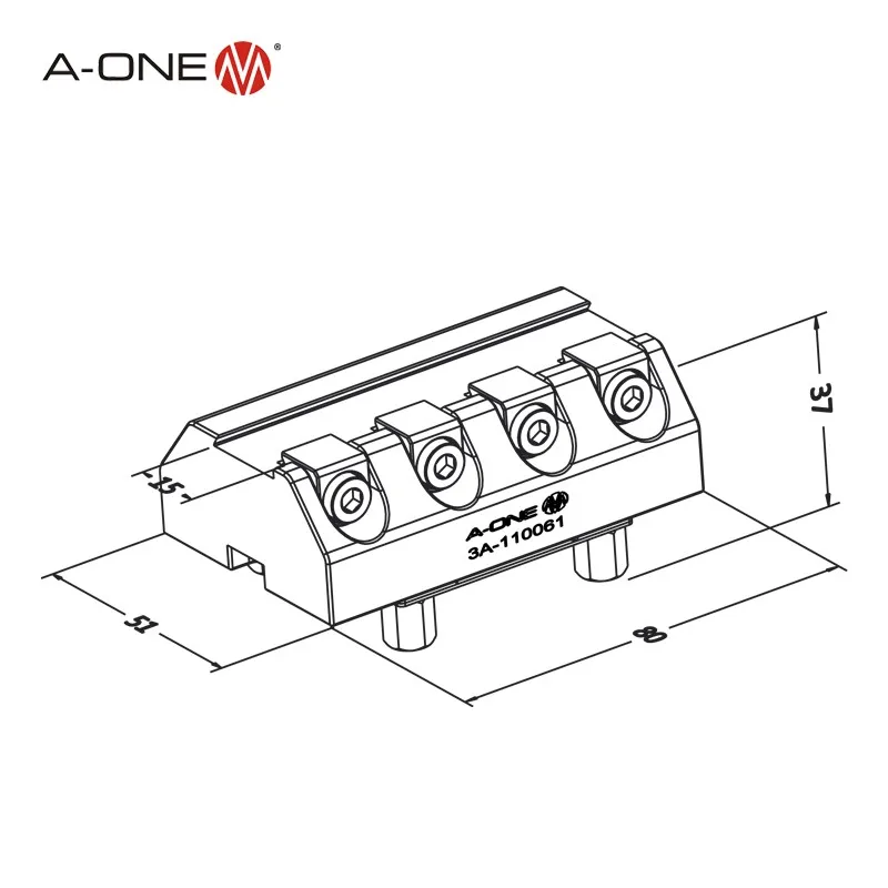 A-ONE Fixture forked tail collet / clamp / workholding U15 with centering plate (ITS50)