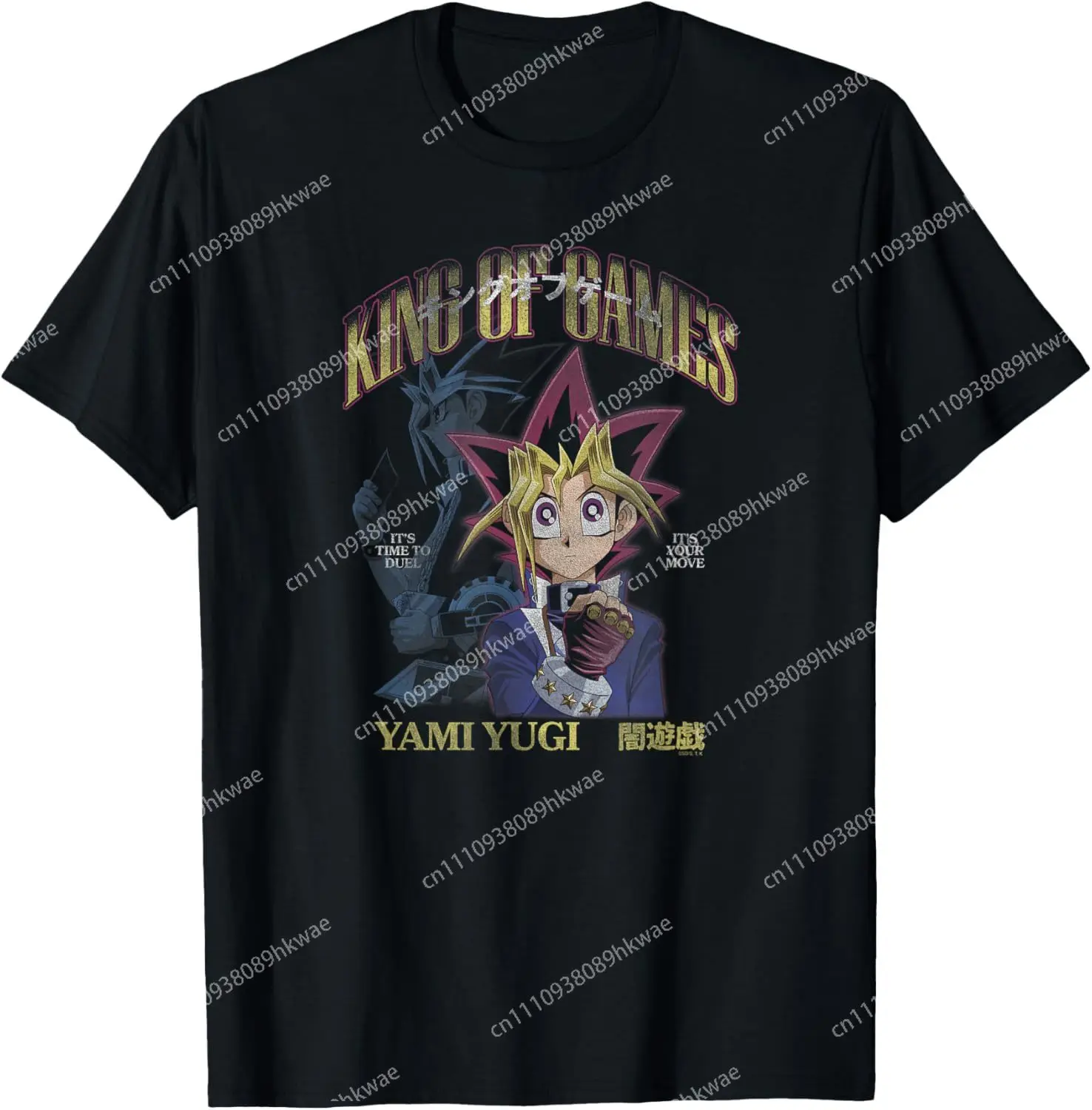 Yu-Gi-Oh! Camiseta divertida informal de moda con diseño de anime Kanji, Rey de los Juegos, Yami Yugi, Duel Monsters, tallas S-6XL