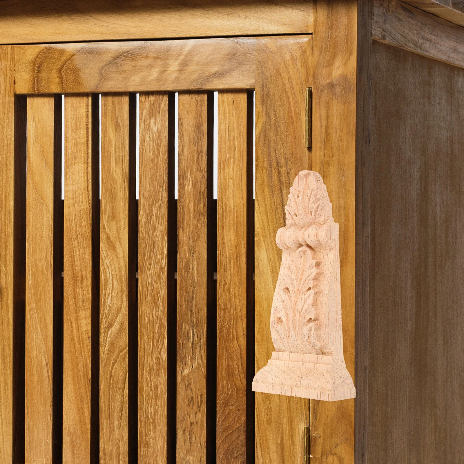 

2Pcs European Style Wooden Carving Applique Decorative Furniture Decal for Door Bed Cabinet Vintage Wood Decor