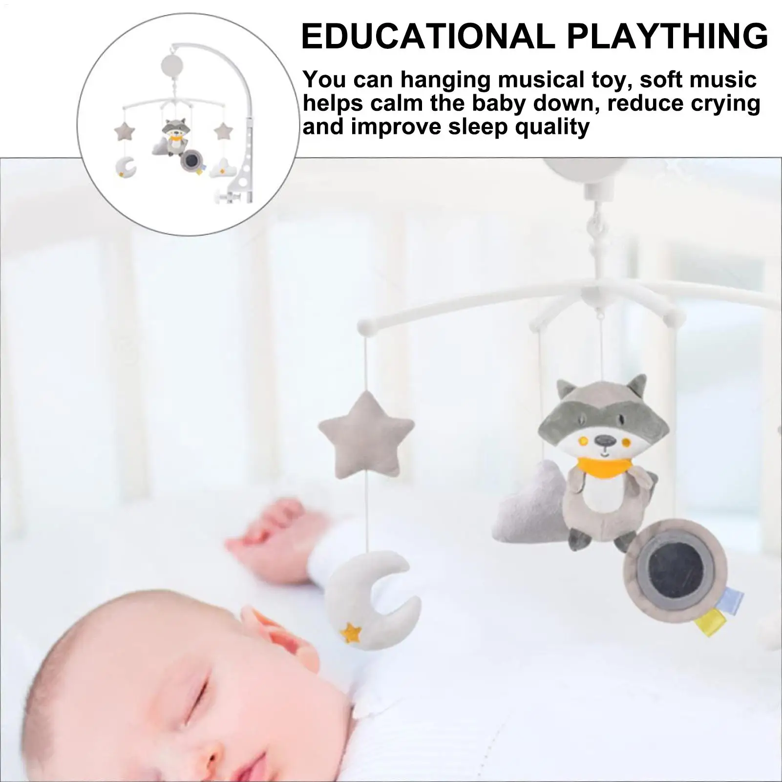 Crib Mobile Baby Mobile For Crib Soothing Music Box With Photo Pendant Wind Chimes Decoration For Sleep Daily Family Bedroom
