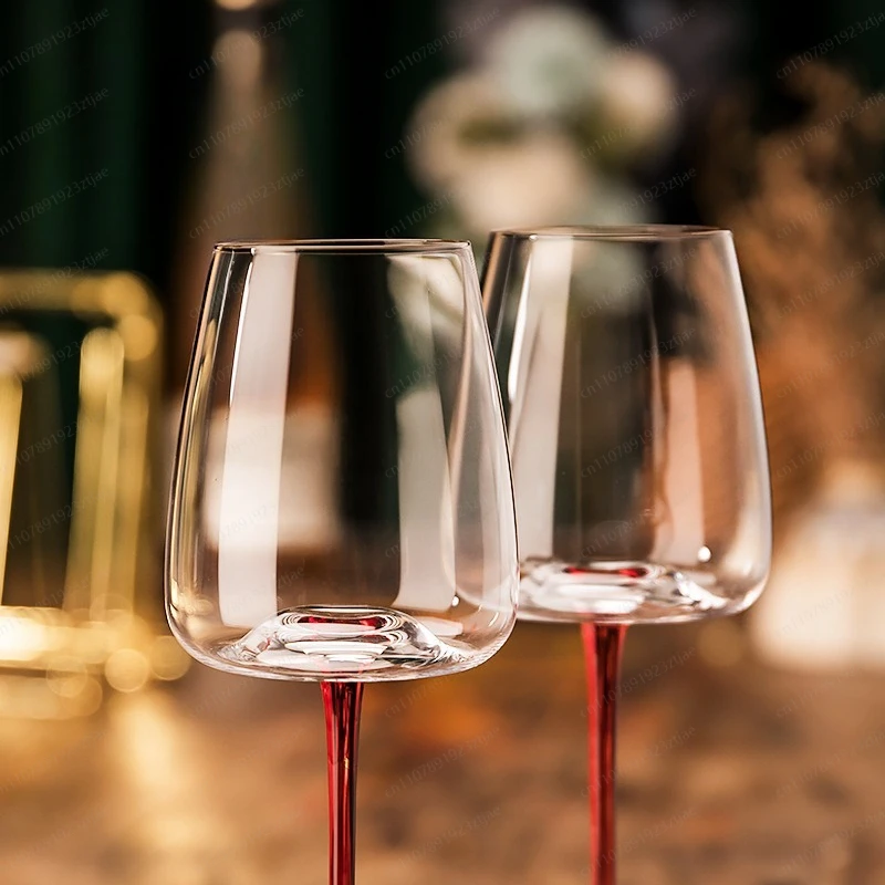 4 Minimum Approvals, Light Luxury Crystal Goblet Red Wine Glass, Red Quiet Black Background Concave Bottom champagne Glass