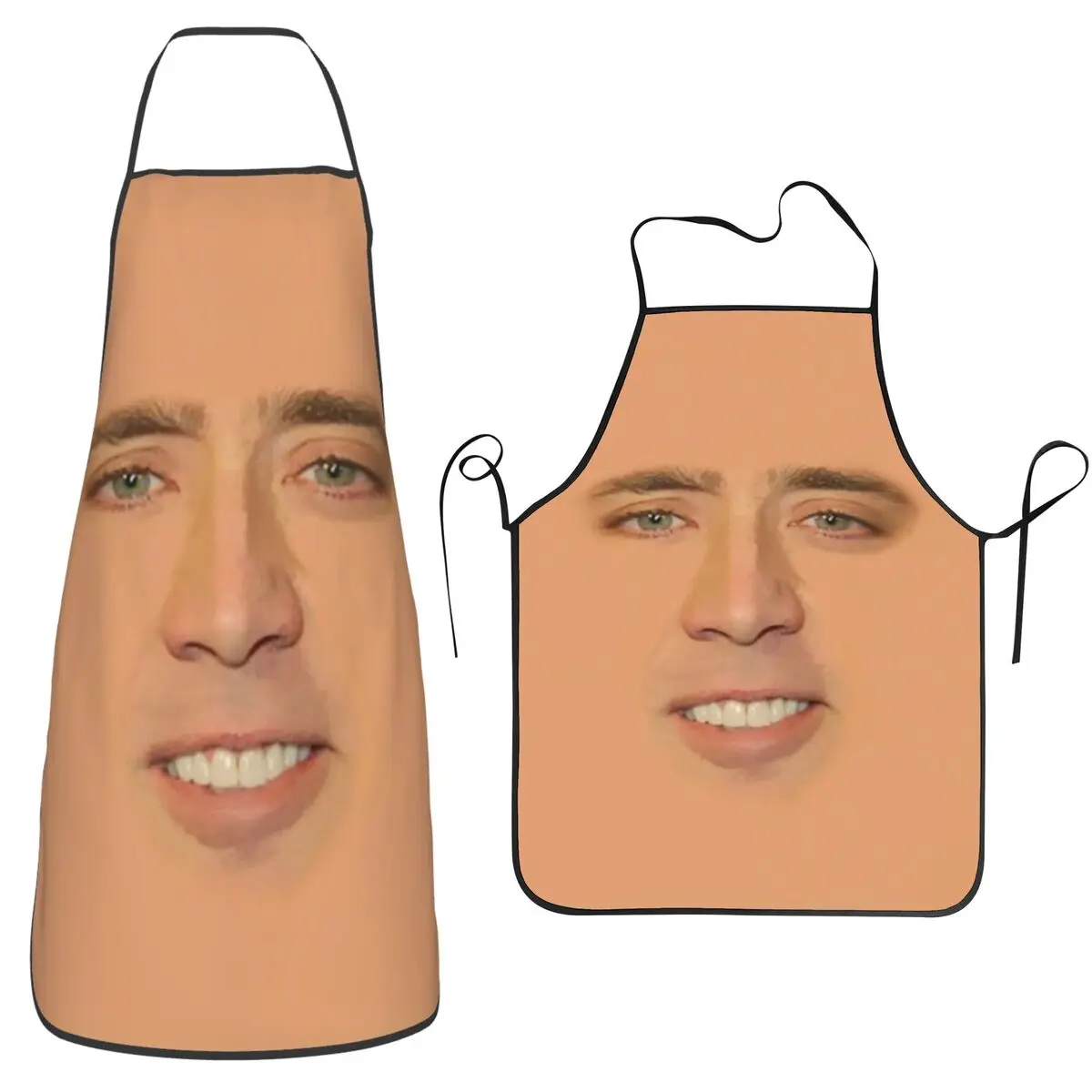 نيكولاس كيج كامل الوجه المئزر الشيف الطبخ المطبخ Tablier أكمام مريلة تنظيف المطبخ بينافور للنساء الرجال البستنة #1