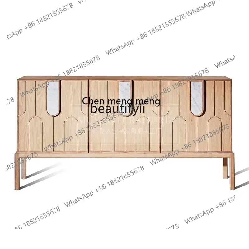 CC182American simple light luxury dining side cabinet modern marble locker living room entrance wall storage cabinet R