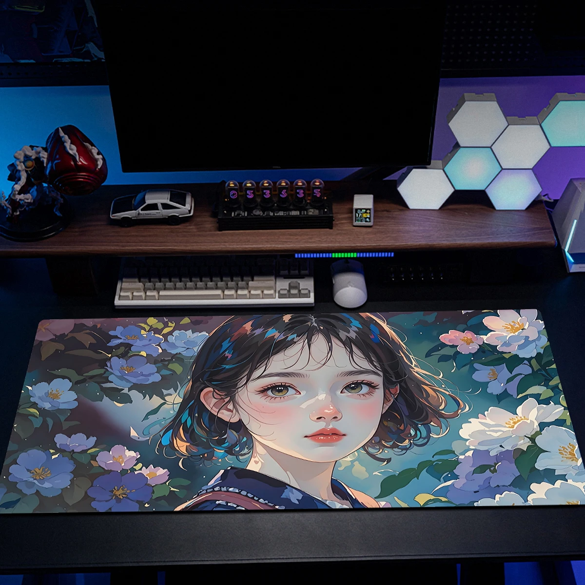 

Watercolor anime series mouse Pad XXL Large size gaming pads Waterproof surface lock border wear design computer accessories