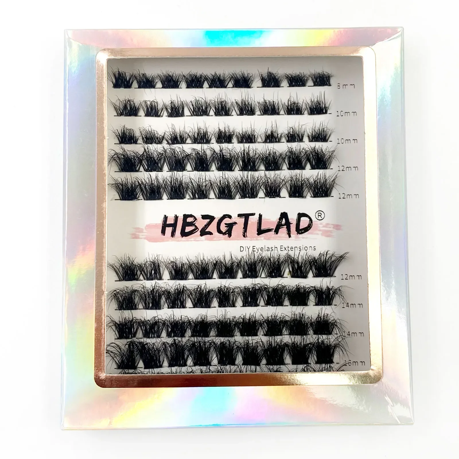 8d fofo único cluster cílios volume fãs cílios individuais haste transparente segmentado natural cílios falsos para extensão dos olhos