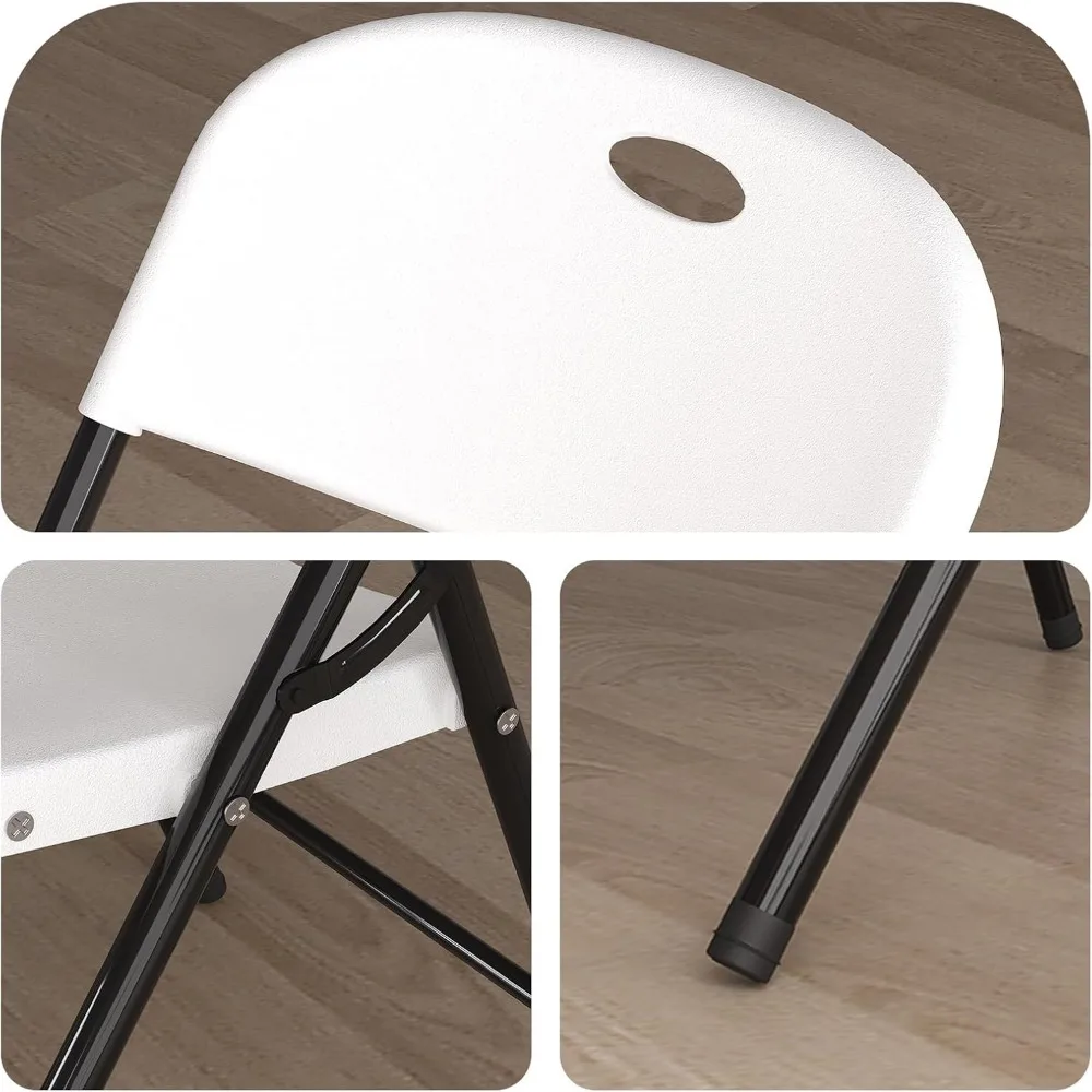 Silla plegable con límite de plástico resistente con estructura de acero reforzado para interiores y exteriores, silla plegable para restaurante, fiesta de boda