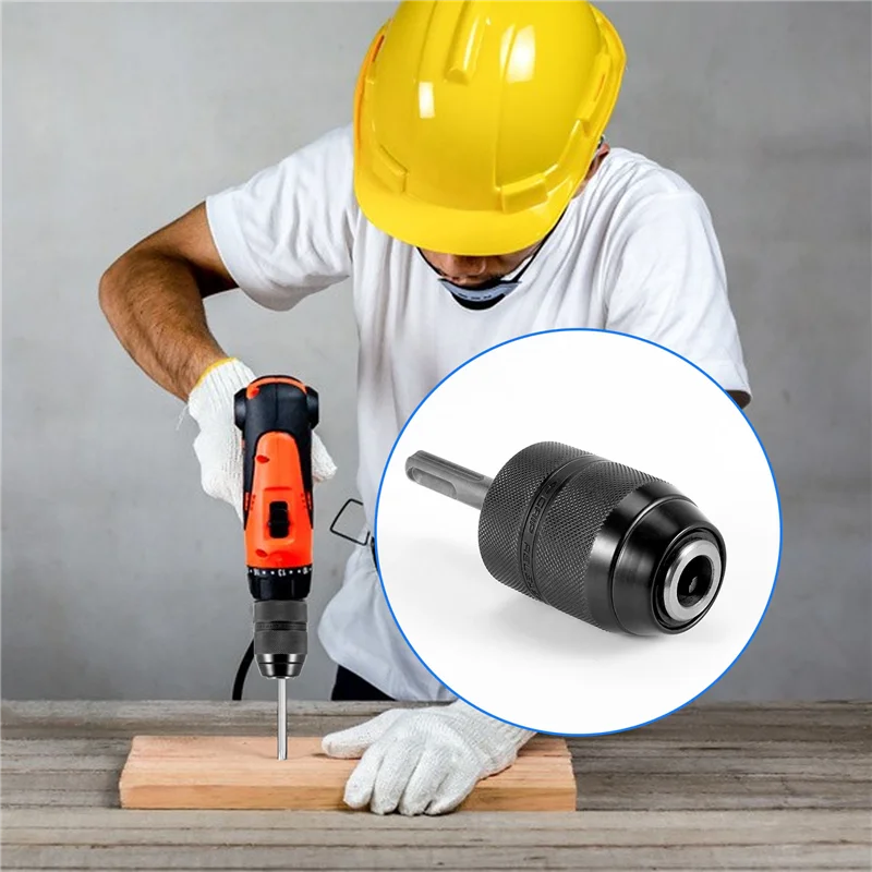 

2-13MM Keyless Drill Chuck with SDS Plus Shank Adaptor,1/2-20UNF Impact Drilling Chuck Change Adapter Converter Tool CX